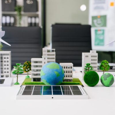 Business planning for working technology and business Net zero and carbon neutral concept.NET ZERO icons and symbols save the eco world and reduce pollution. green energy